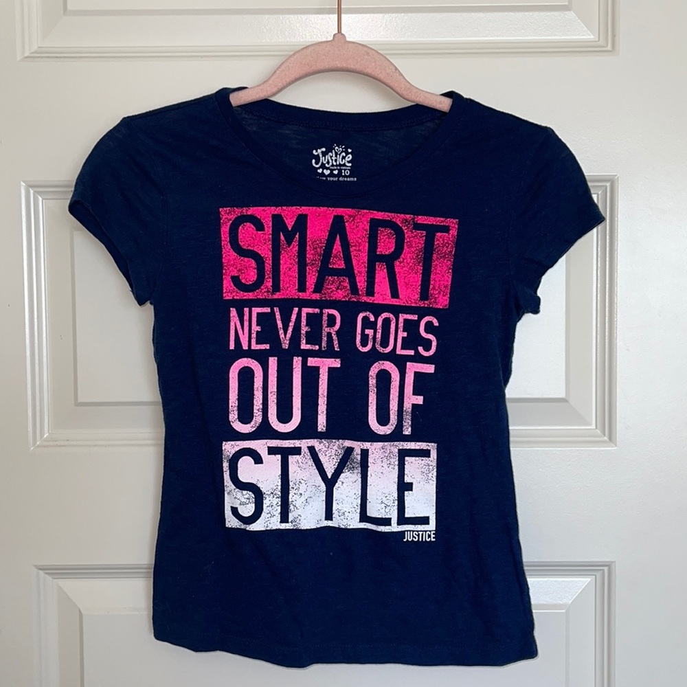 Vintage Justice Shirt! Size 10, Color-Blue & Pink